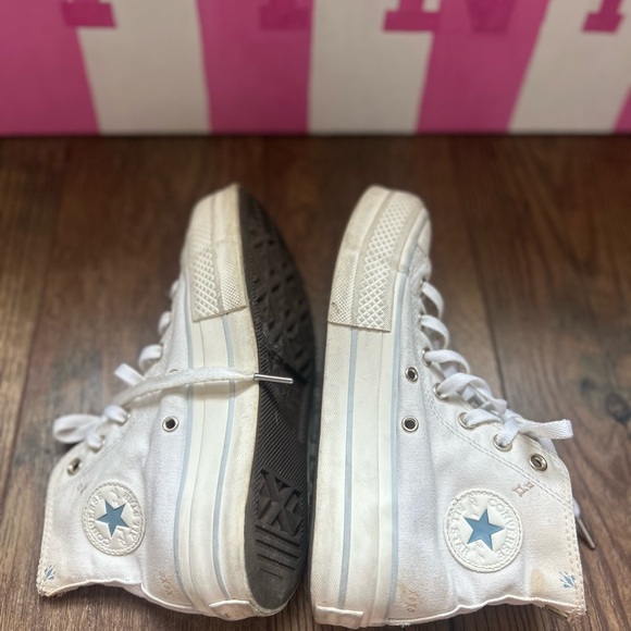 Converse White and blue Platform Sneakers - Picture 2 of 4